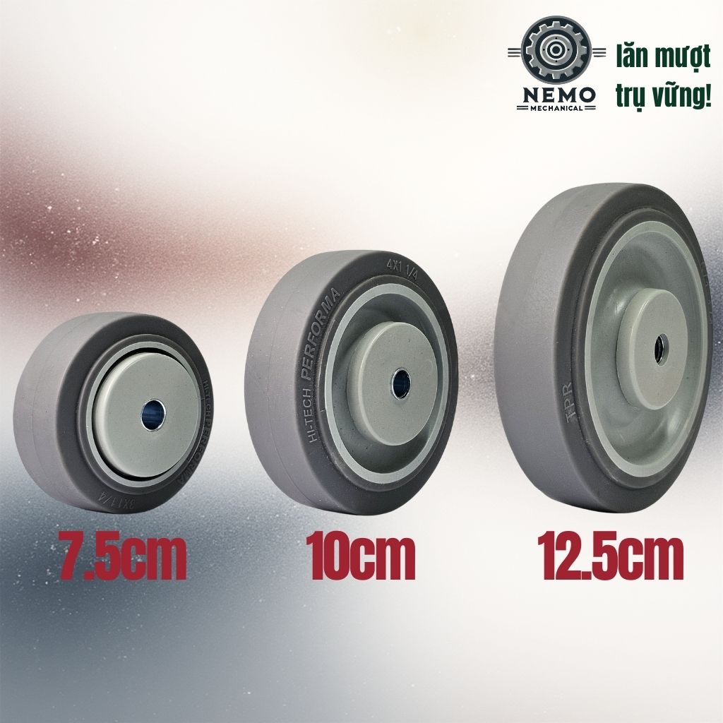 Bánh Xe Rời Cao Su TPR Chống Ồn – Vận Hành Siêu Êm, Bảo Vệ Sàn Tuyệt Đối